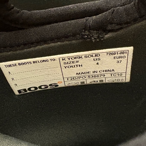 Bogs youth size 4 York Black Waterproof Boots, NWT - Picture 6 of 13